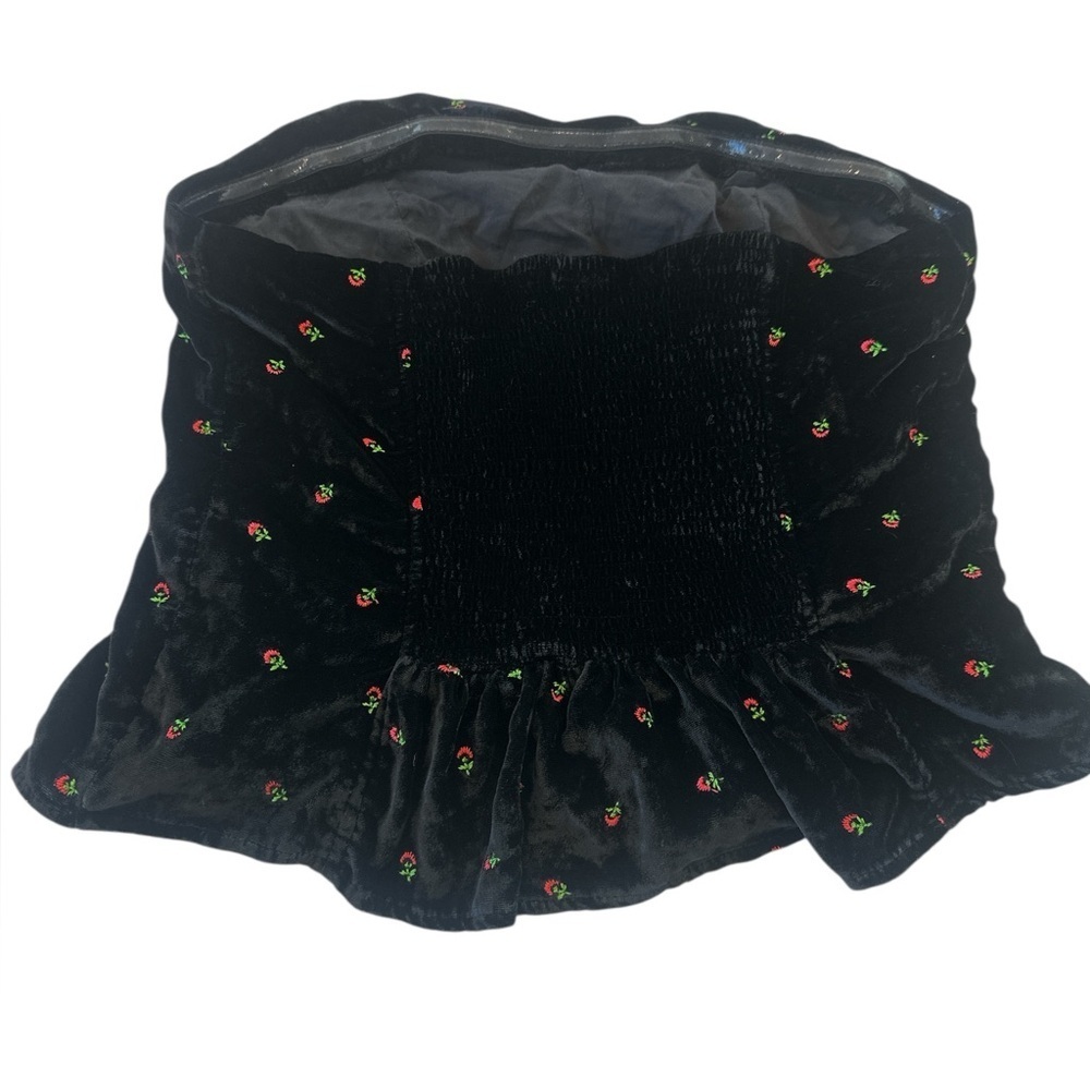Free People Rosie Velvet Embroidered Bustier Top - Picture 9 of 13